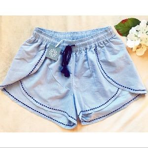 Pomegranate Striped Tulip Shorts